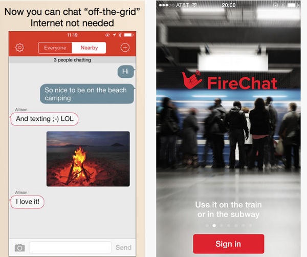 Nhắn tin di động không cần Internet hoặc sóng di động