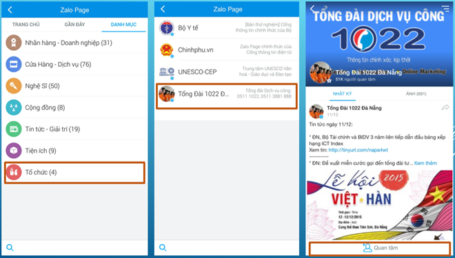 Đà Nẵng triển khai tra cứu dịch vụ công trên Zalo