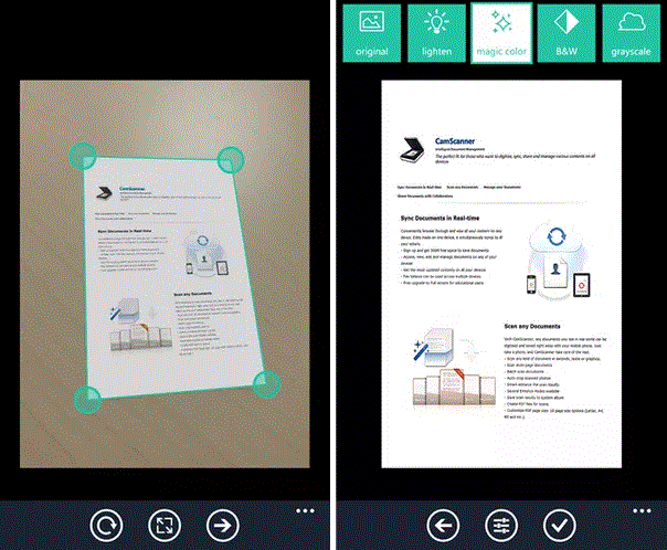 CamScanner: Biến điện thoại Lumia thành máy scanner di động