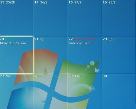 DesktopCal - Tờ lịch đa dụng và hữu ích cần có trên Windows