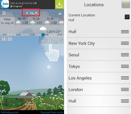 Ứng dụng thời tiết với hiệu ứng sống động và đẹp mắt cho smartphone