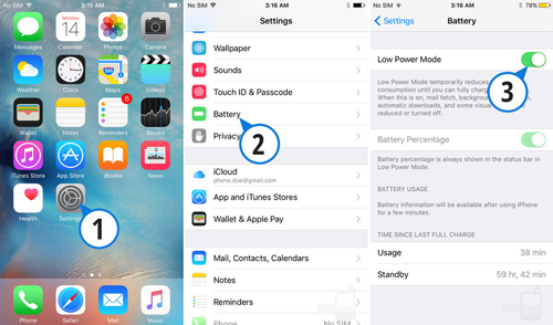 Cách kích hoạt Low Power Mode trên iOS 9 để tăng thời lượng sử dụng