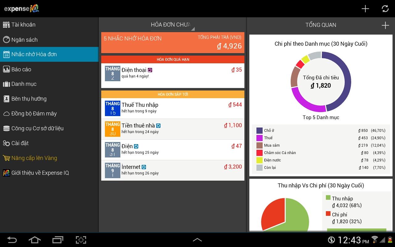 Expense IQ, ứng dụng quản lý tài chính trên smartphone