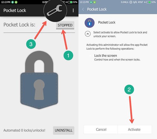 Cách tự khóa màn hình khi bỏ smartphone vào túi