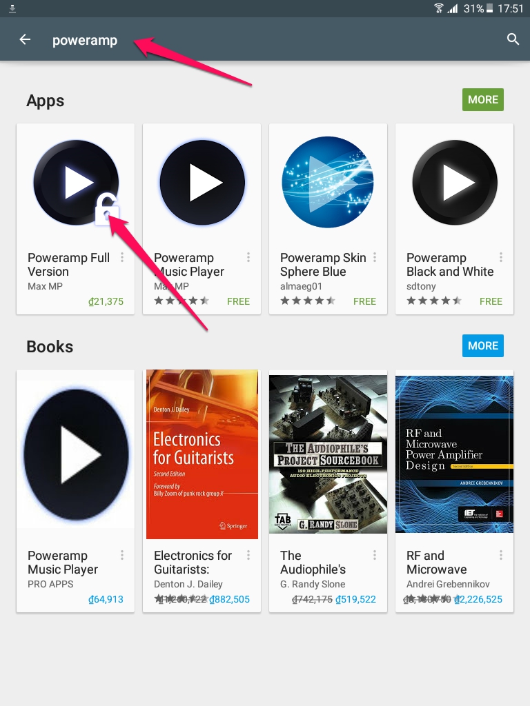 Hướng dẫn sử dụng KEY để tải về ứng dụng Poweramp Full Version