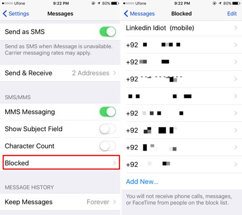 Cách chặn tin nhắn quấy rối trên iOS 10
