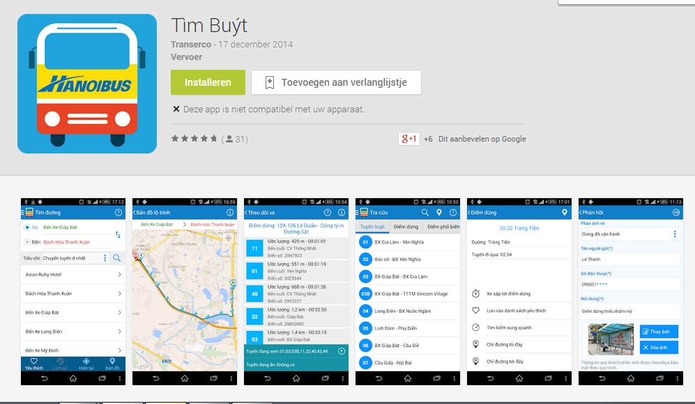 Chạy thử nghiệm ứng dụng tìm xe buýt trên điện thoại