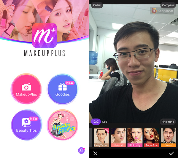 MakeupPlus sẽ biến bạn thành "Soái Ca" chỉ trong 1 nốt nhạc