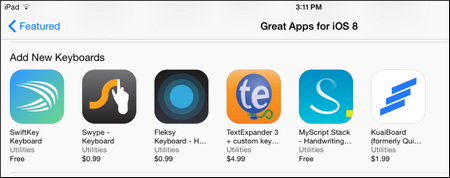 Cách sử dụng bàn phím của bên thứ 3 cho iPhone và iPad chạy iOS 8
