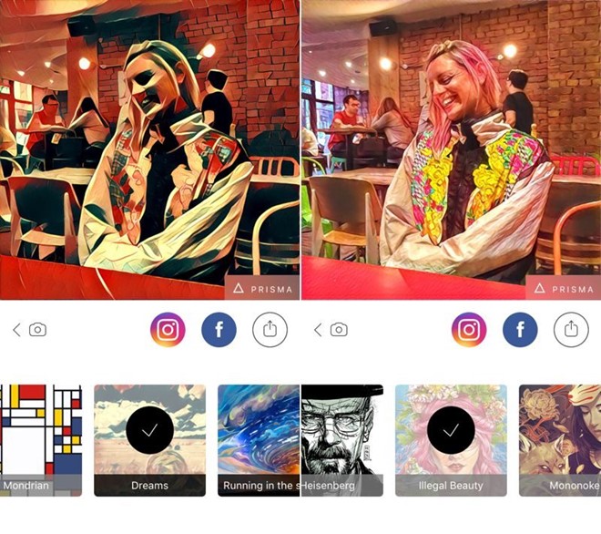 Ứng dụng chỉnh sửa ảnh Prisma phát hành trên Android. 