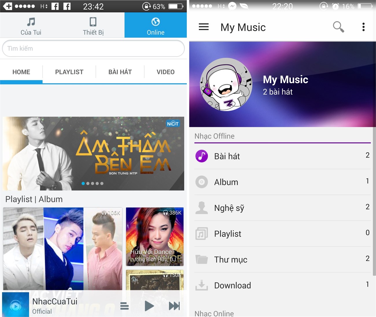 Zing MP3 vs NhacCuaTui: Bạn thích nghe bên nào?
