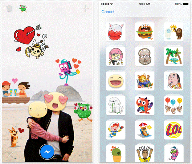 Vui nhộn cùng ứng dụng chèn hình cho Messenger Facebook. 