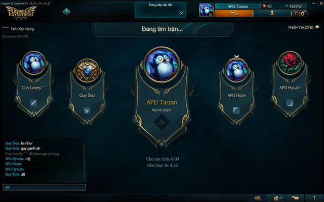 Tỉ lệ chính xác về khả năng người leo rank đơn gặp đội 5 người