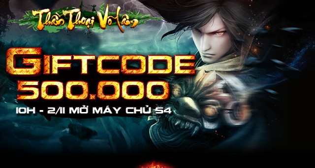 Thần Thoại Võ Lâm tặng 500 VIP Code mừng máy chủ mới