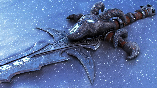 Kiếm Frostmourne trong WarCraft được tái hiện sông động trên nền đồ họa 3D