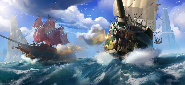 Mặt biển tráng lệ trong Sea of Thieves