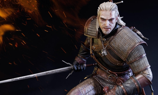 Tượng nhân vật Geralt trong The Witcher III có lớp da "như thật"