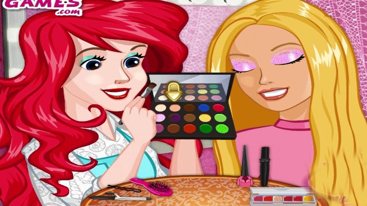 Trò chơi trang điểm - Ariel trang điểm cho cô dâu Barbie 