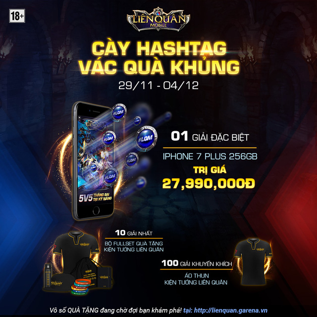 Garena Liên Quân mở cửa Open Beta ngày 29/11 với sự kiện siêu khủng tặng iPhone 7 Plus 256GB