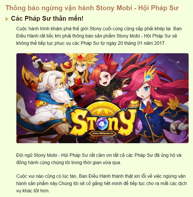 Năm 2017 - Một loạt game Online tại Việt Nam tuyên bố đóng cửa