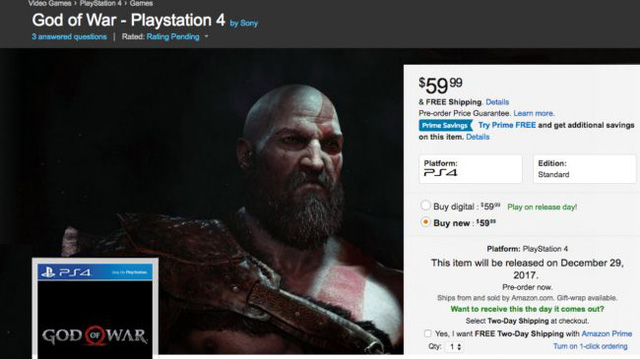 God of War 4 rất có thể sẽ ra mắt game thủ vào năm 2018