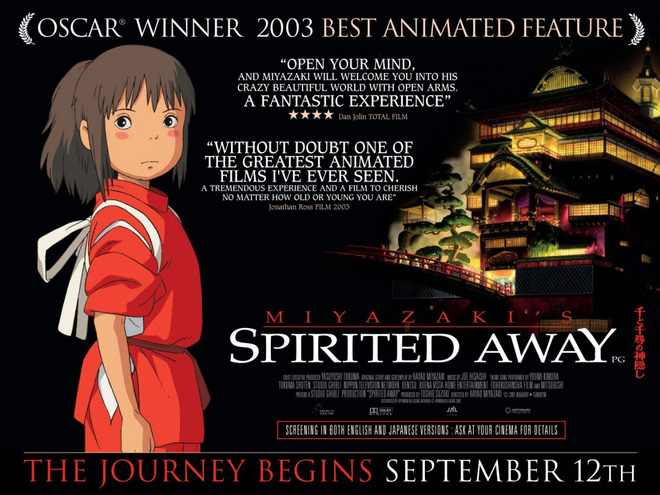 Spirited Away đứng hạng 2 trong BXH phim của thế kỉ dù đã qua 15 năm