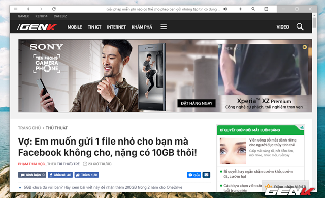 Trình duyệt web Colibri, kẻ đi ngược xu hướng: chỉ có đúng 1 tab, muốn xem site khác thì mở cửa sổ mới nhé