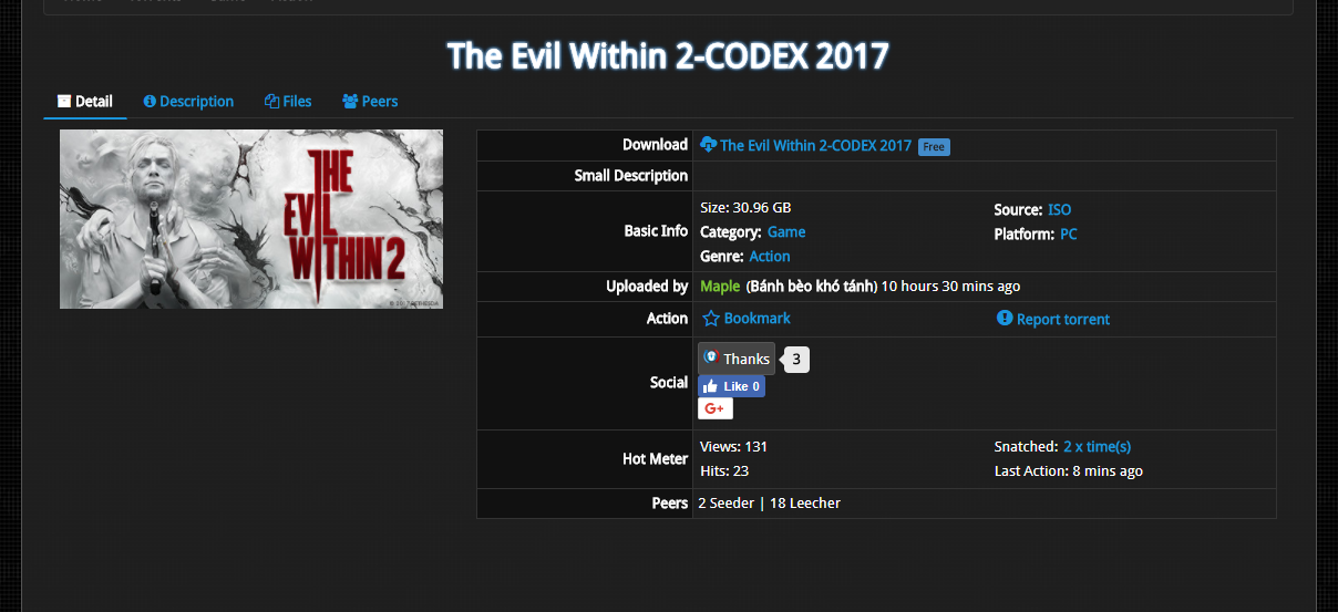 Vừa ra mắt chưa đến 1 ngày, The Evil Within 2 đã có bản Crack để tải về
