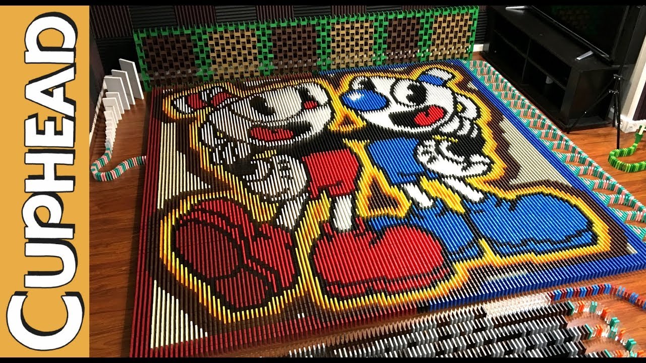 Choáng với hơn 22.000 thanh Domino được xếp nhằm tri ân tựa game Cuphead