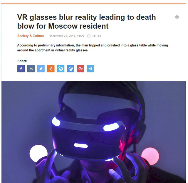 Xuất hiện người đầu tiên trên Thế giới chết vì...game thực tế ảo