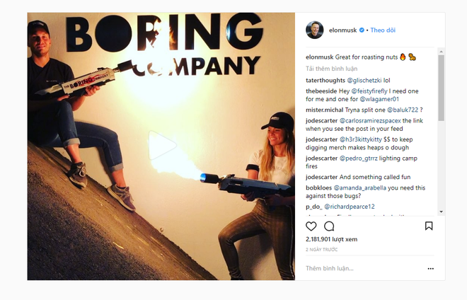 Elon Musk đã bán được 10.000 súng phun lửa trong vòng 48 giờ, thu về hơn 5 triệu USD