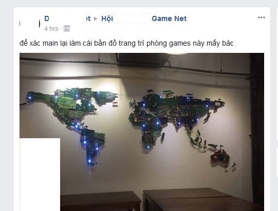 Chủ quán net dùng main cũ để ghép thành bản đồ Thế giới đẹp đến phát ngất