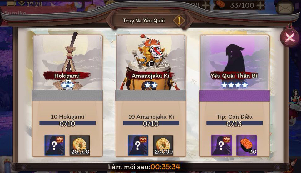 Âm Dương Sư - Onmyoji: cách làm nhiệm vụ Bounty Quest ở Server Global