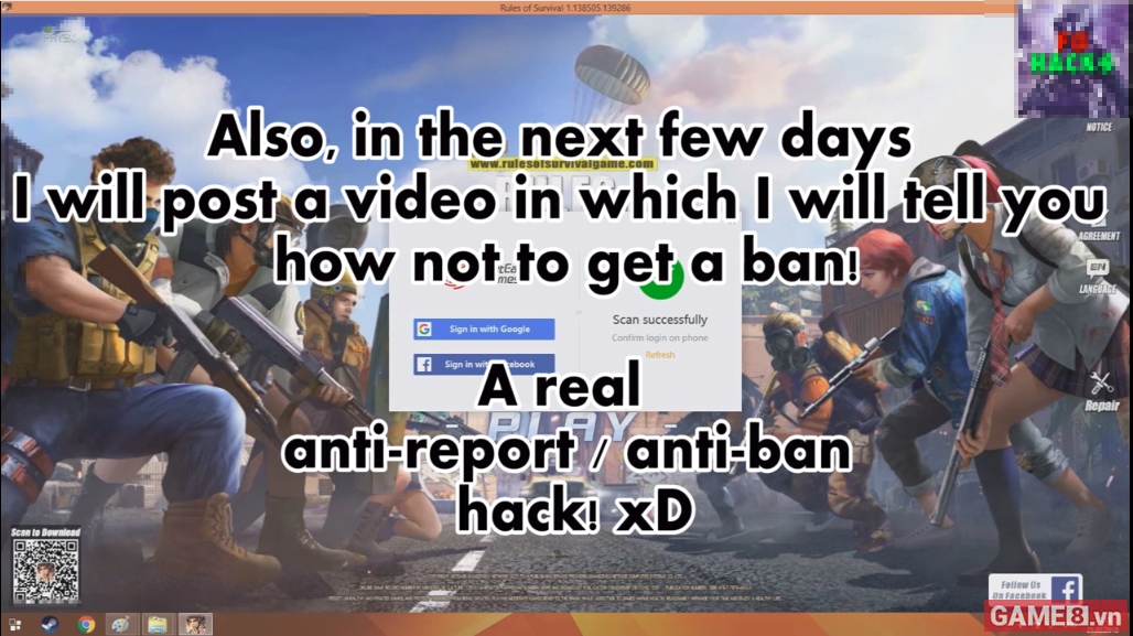 Rules of Survival lại xuất hiện bản hack mới, hiện vòng tâm, hỗ trợ nhảy cao,... bá đạo gấp nhiều lần bản cũ