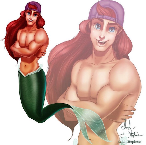 Giật mình với hình ảnh "phong trần" của những nàng công chúa Disney khi chuyển giới