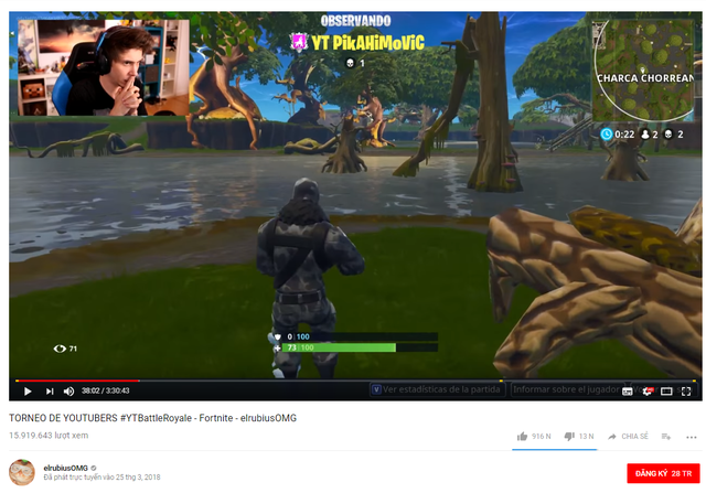 Game thủ thu hút hơn 15 triệu lượt xem ngay ngày đầu tiên stream Fortnite