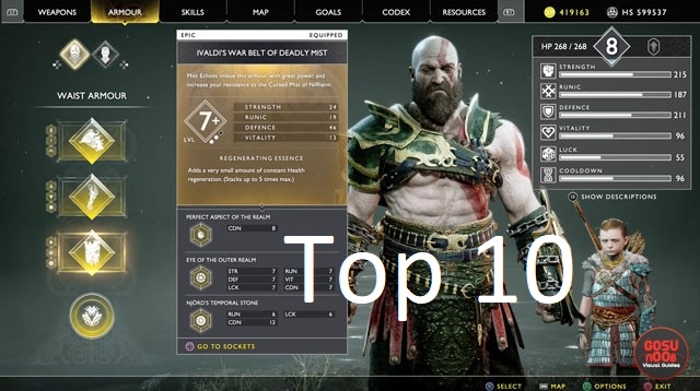 God of War: Top 10 bộ giáp-găng-đai tốt nhất cho Kratos