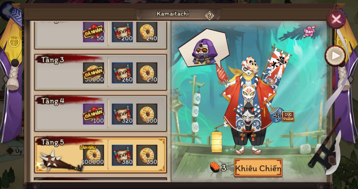 Âm Dương Sư: Hướng dẫn cách vượt PBBM Kamaitachi tầng 1 - 10 cực kì đơn giản