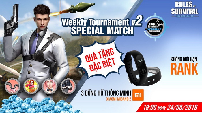 19h tối nay nhận ngay đồng hồ Xiaomi Miband 2 cùng ROS Mobile Weekly Tournament 