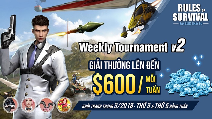 Nhận ngay kim cương và item hot cùng ROS Mobile Weekly Tournament 19h tối nay