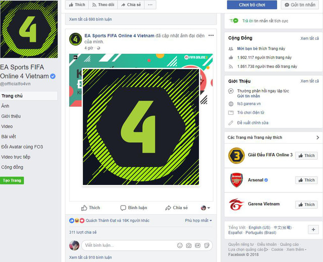 Fanpage FIFA ONLINE 3 đổi tên, chuẩn bị cho sự ra mắt hoành tráng của FIFA ONLINE 4