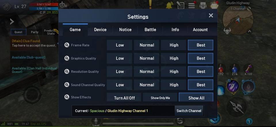Lineage 2 Revolution: Hé lộ cấu hình đề nghị khá nhẹ và cách tối ưu hóa game để giảm giật lag