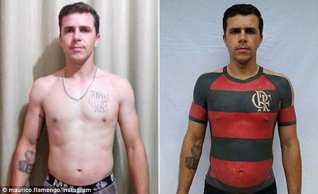 Fanboy cuồng bóng đá đến mức xăm cả màu áo thi đấu lên người của mình