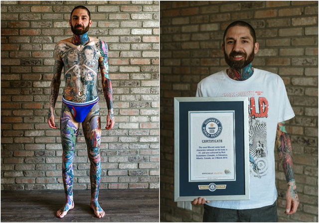 Xuất hiện thanh niên đạt kỷ lục Guinness với 31 hình xăm nhân vật Marvel trên cơ thể