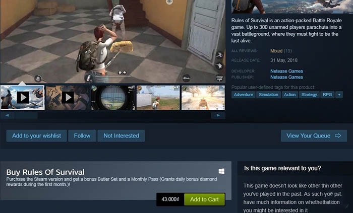 Rules of Survival bị gỡ bỏ khỏi Steam sau nửa tháng vận hành