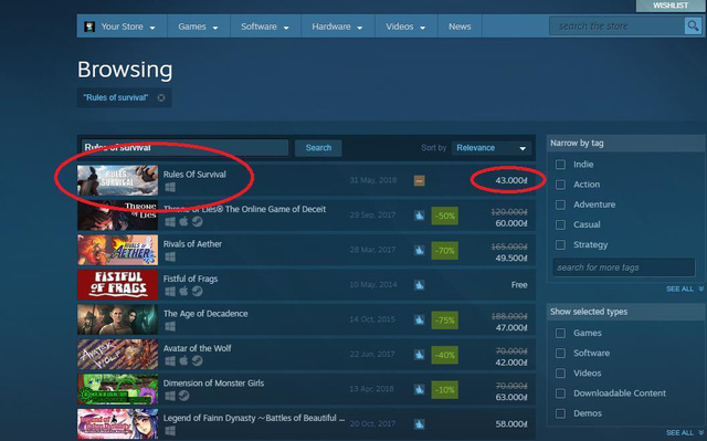 Rules Of Survival đã xuất hiện trở lại với hệ thống Steam
