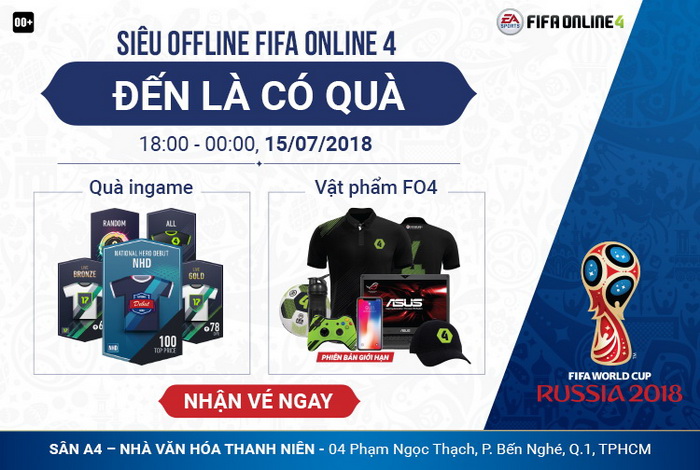 [Giveaway] Lag.vn gửi tặng game thủ 15 Vé Mời Offline FIFA Online 4 cùng xem World Cup 2018 cực khủng
