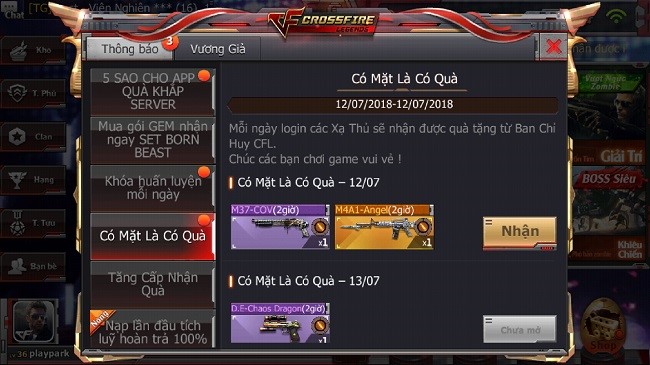 CFL: Đăng nhập là có quà ngay trong cuối tuần này!