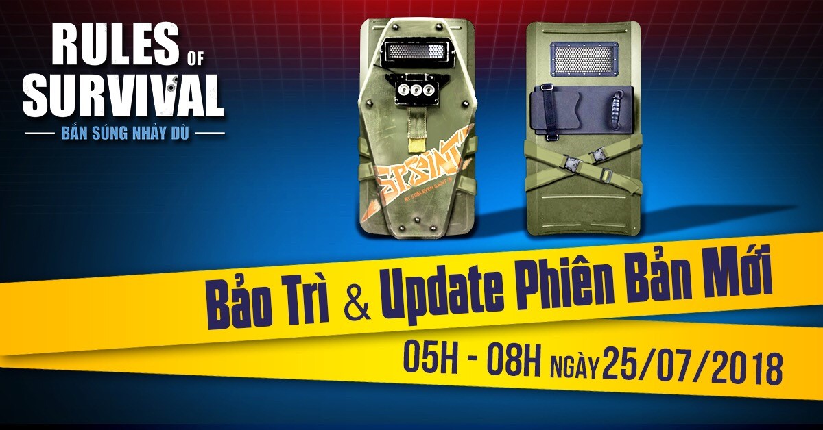 ROS mobile: Chi tiết bản cập 25/07 - Thêm vũ khí mới khiên Police cực hot