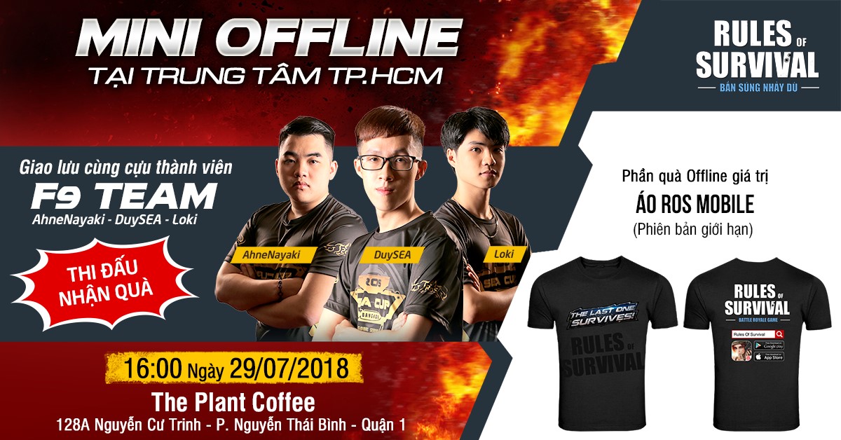 ROS Mobile: Giao lưu cùng F9 top 4 Đông Nam Á và nhận áo thun cực hot 16h ngày 29/7